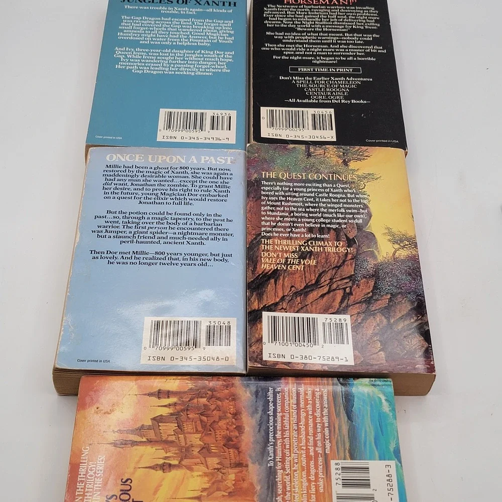 Piers Anthony Xanth Series 5 Book Lot Paperback Vintage Fantasy Adventure GOOD